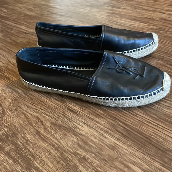 YSL Saint Laurent Leather Espadrille Flats - Picture 5 of 6
